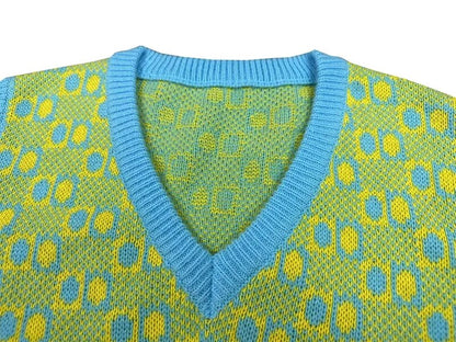 Patchwork V-neck Sweater Vest