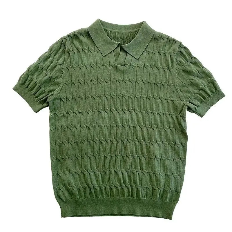 Jacquard Knit Polo Shirt