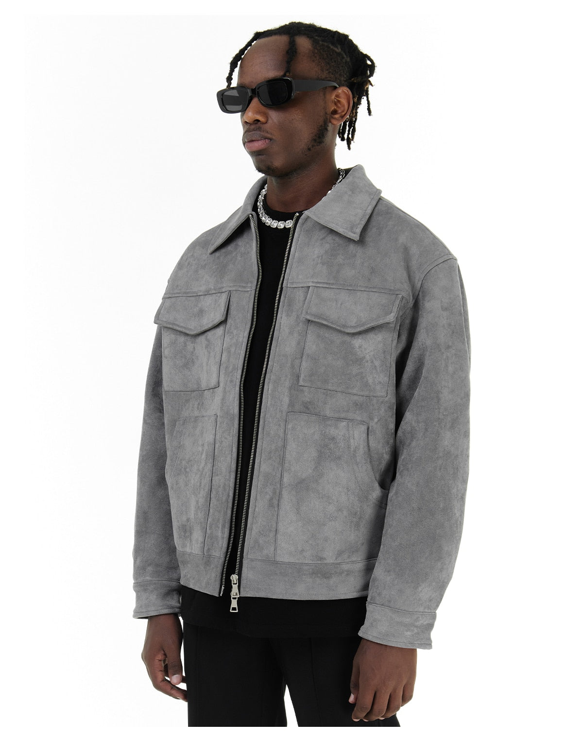 Suede Cargo Jacket - B.A.G.S (Black Apparel and Goods Store) 