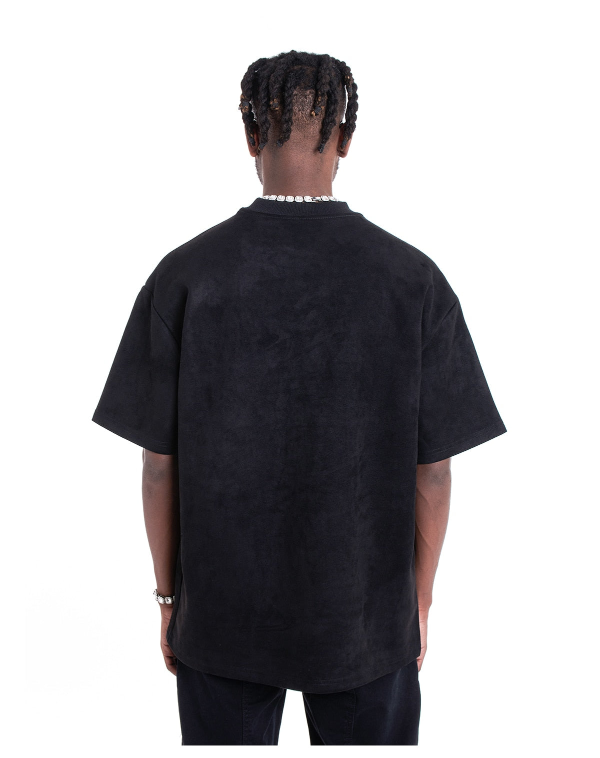 Suede Embroidered T Shirt - B.A.G.S (Black Apparel and Goods Store) 